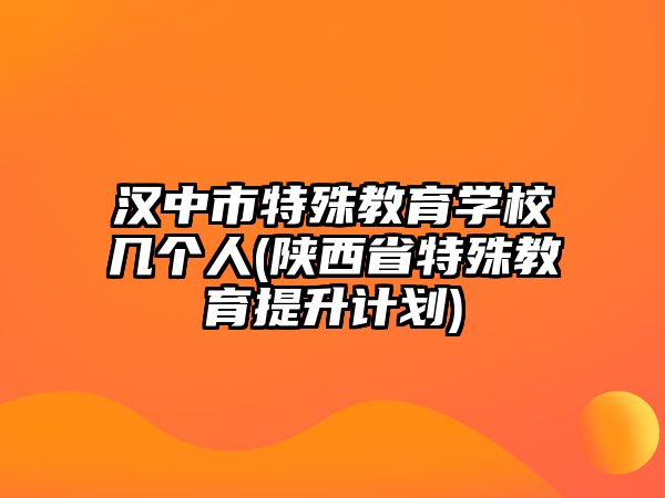 漢中市特殊教育學(xué)校幾個(gè)人(陜西省特殊教育提升計(jì)劃)