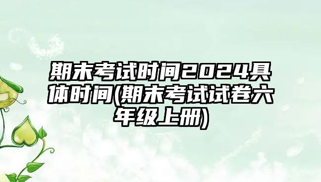 期末考試時間2024具體時間(期末考試試卷六年級上冊)