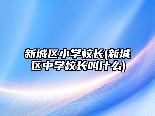 新城區(qū)小學(xué)校長(新城區(qū)中學(xué)校長叫什么)