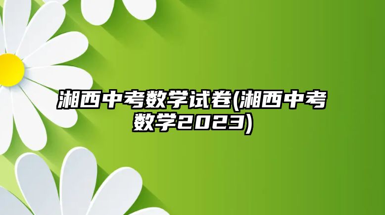 湘西中考數(shù)學(xué)試卷(湘西中考數(shù)學(xué)2023)