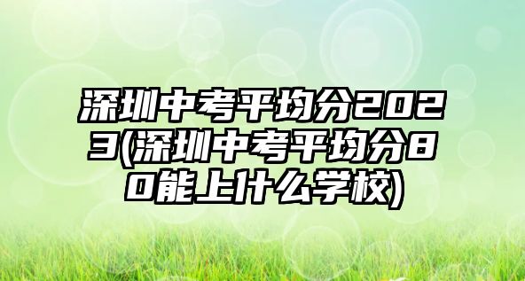 深圳中考平均分2023(深圳中考平均分80能上什么學校)