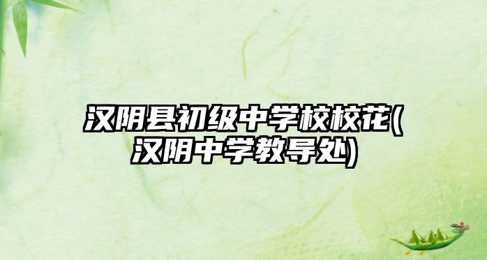 漢陰縣初級(jí)中學(xué)校?；?漢陰中學(xué)教導(dǎo)處)