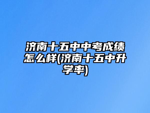 濟(jì)南十五中中考成績(jī)?cè)趺礃?濟(jì)南十五中升學(xué)率)