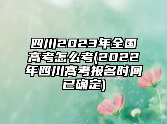 四川2023年全國(guó)高考怎么考(2022年四川高考報(bào)名時(shí)間已確定)